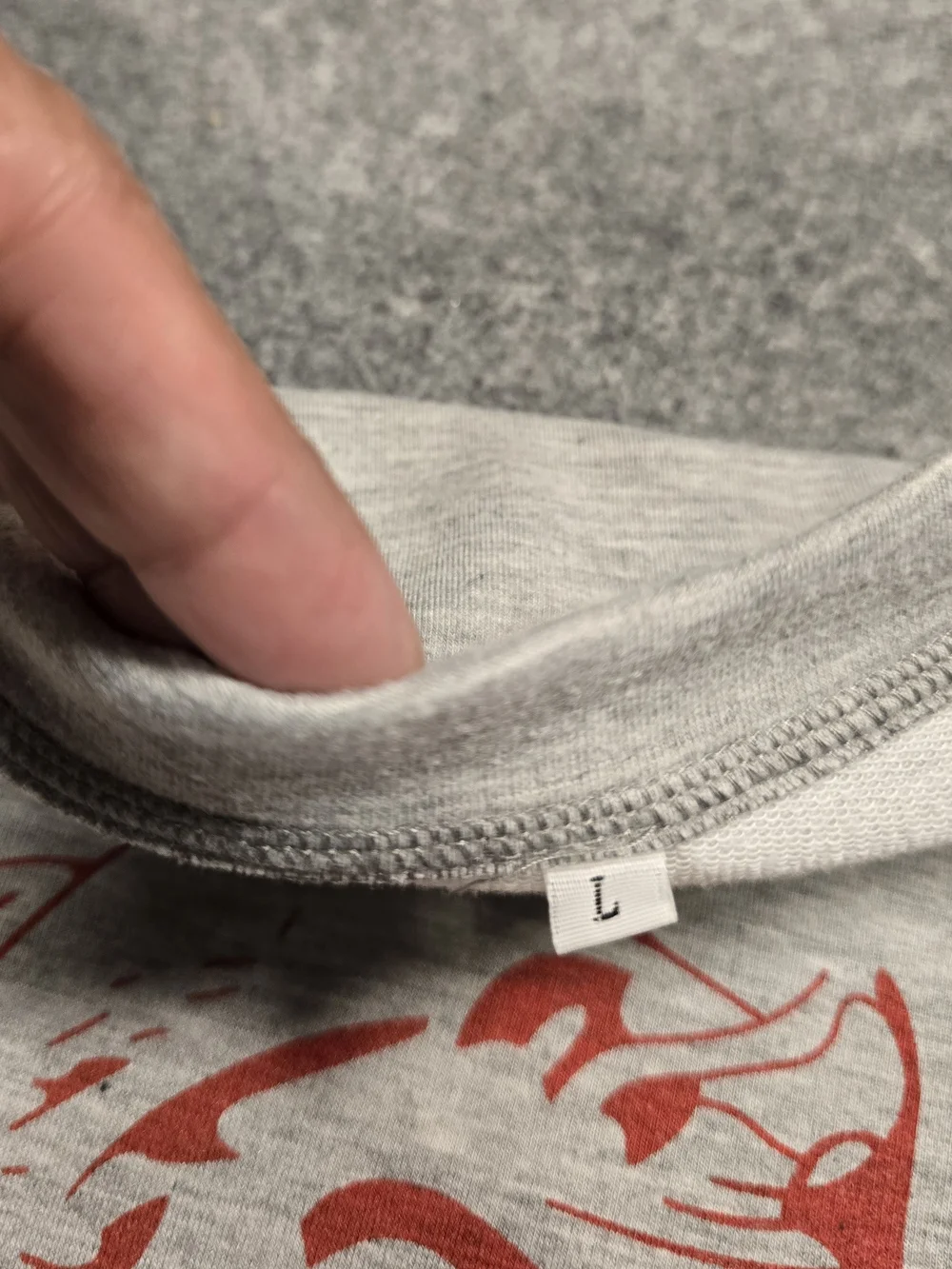 Gray Holiday Sweatshirt with Red Santa Graphic - Unbranded